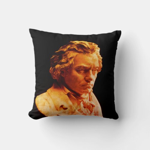 Bust of Ludwig van Beethoven Throw Pillow