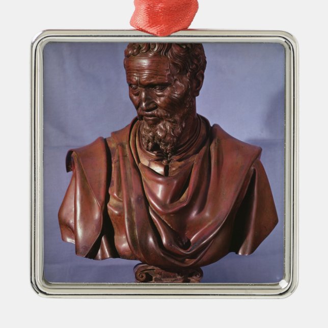 Bust of Michelangelo Buonarroti Metal Ornament (Front)