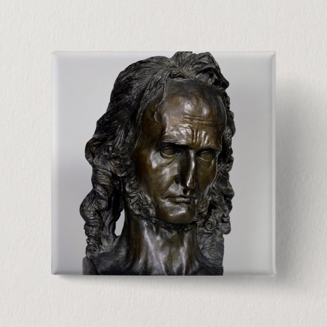 Bust of Nicolo Paganini  1830 Pinback Button (Front)