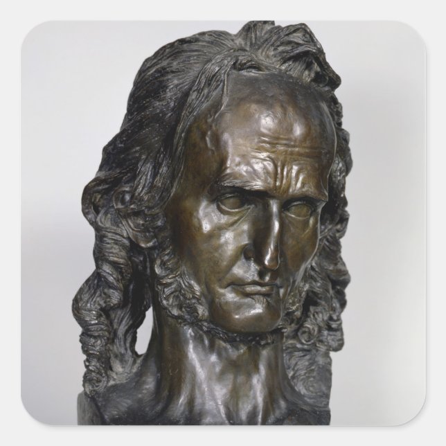 Bust of Nicolo Paganini  1830 Square Sticker (Front)