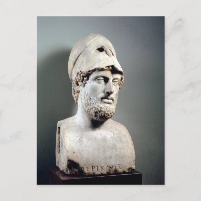 Bust of Pericles  copy of a Greek original Postcard (Front)