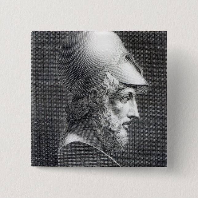 Bust of Pericles, engraved by Giuseppe Cozzi Pinback Button (Front)