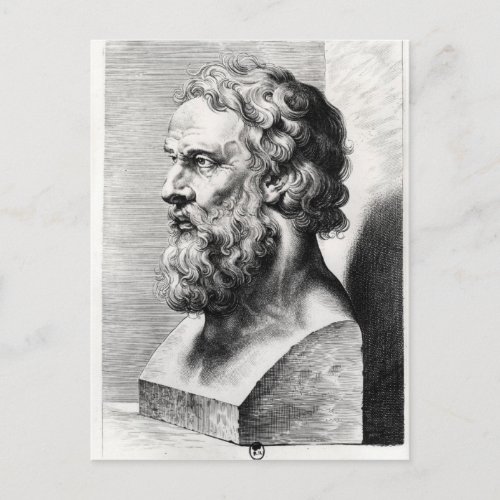 Bust of Plato engraved by Lucas Emil Postcard