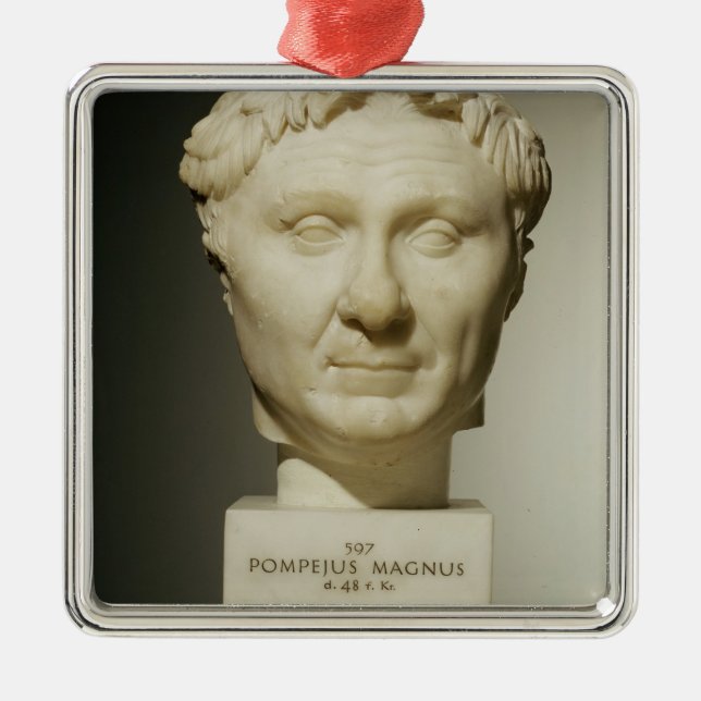 Bust of Pompey (106-48 BC) c.60 BC (marble) Metal Ornament (Front)