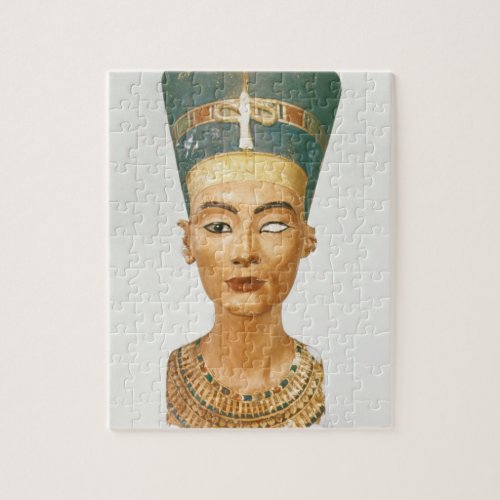 Bust of Queen Nefertiti front view from the stud Jigsaw Puzzle