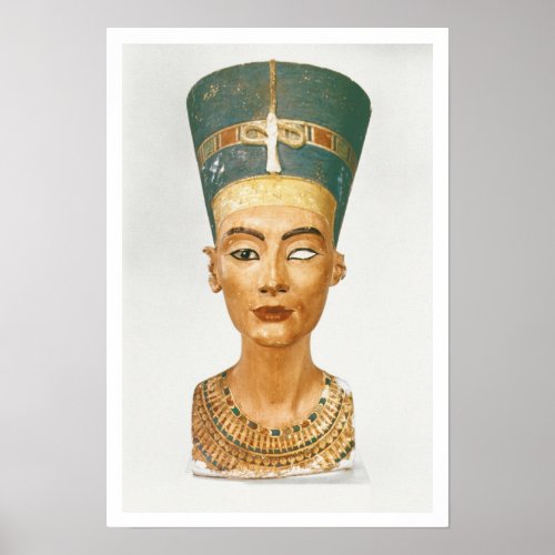 Bust of Queen Nefertiti front view from the stud Poster