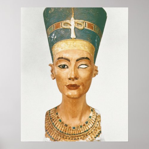 Bust of Queen Nefertiti front view from the stud Poster