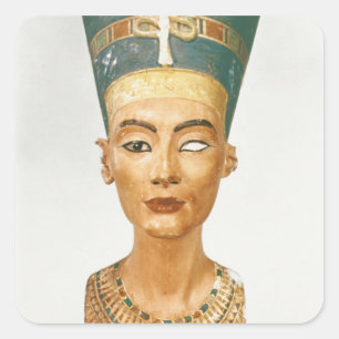 Bust of Queen Nefertiti, front view, from the stud Square Sticker