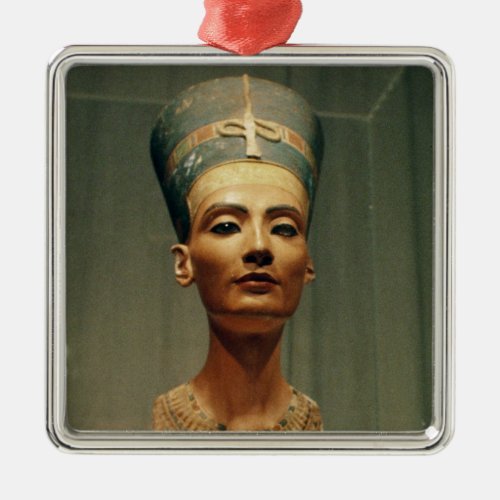 Bust of Queen Nefertiti front view Metal Ornament