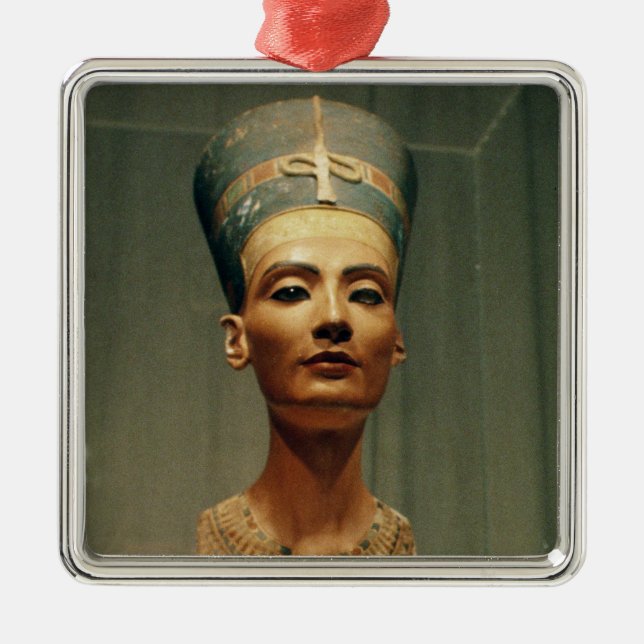 Bust of Queen Nefertiti, front view Metal Ornament (Front)