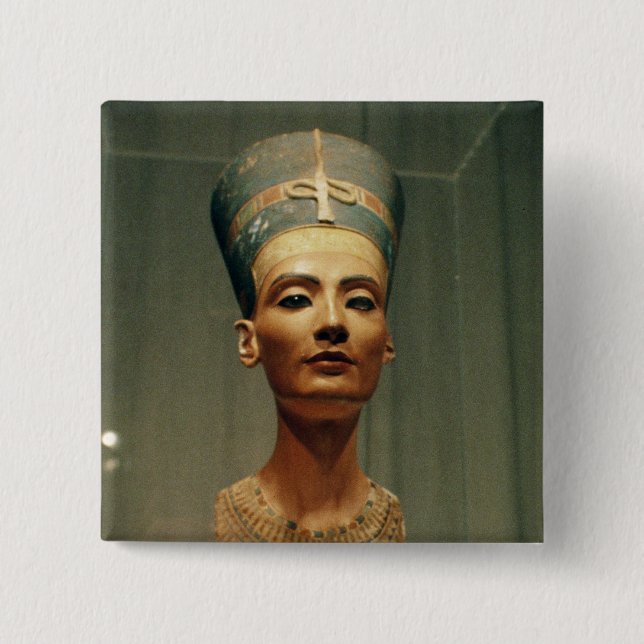 Bust of Queen Nefertiti, front view Pinback Button (Front)