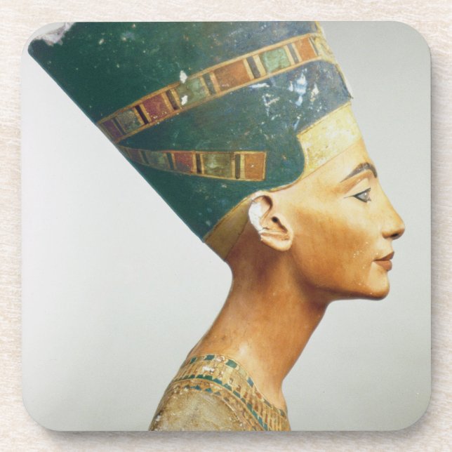 Bust of Queen Nefertiti, side view, from the studi Beverage Coaster (Front)