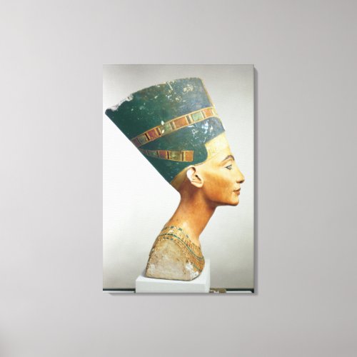 Bust of Queen Nefertiti side view from the studi Canvas Print
