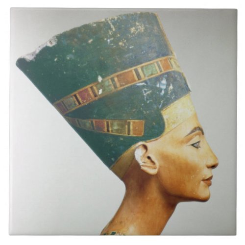 Bust of Queen Nefertiti side view from the studi Ceramic Tile