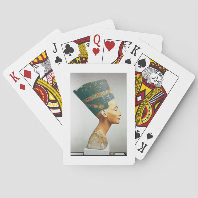 Bust of Queen Nefertiti, side view, from the studi Poker Cards (Back)