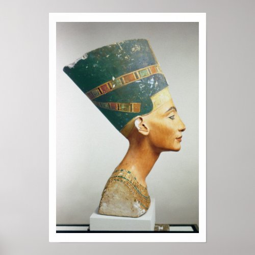 Bust of Queen Nefertiti side view from the studi Poster