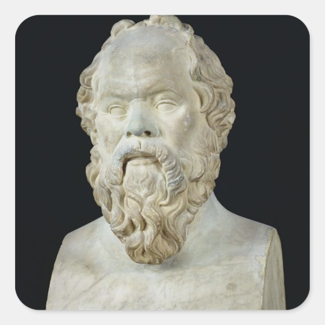 Bust of Socrates Square Sticker (Front)