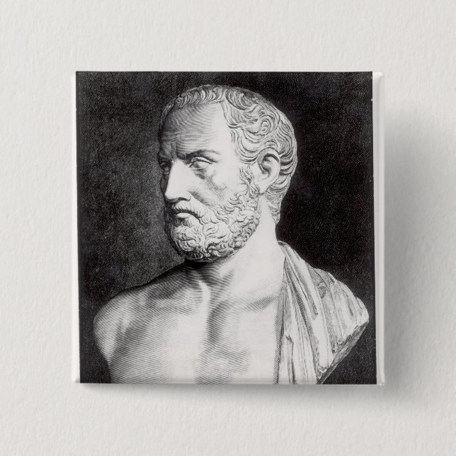 Bust of Thucydides , engraved by Barbant Pinback Button (Front)