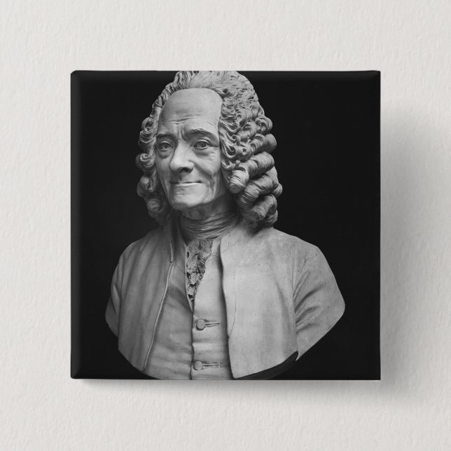 Bust of Voltaire Pinback Button (Front)