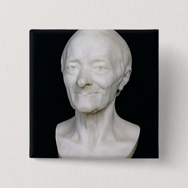 Bust of Voltaire  without his wig, 1778 Button (Front)