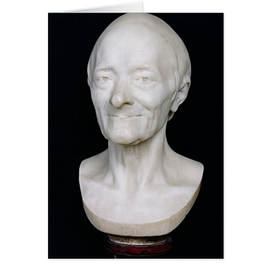Bust of Voltaire  without his wig, 1778 Cards (Front)