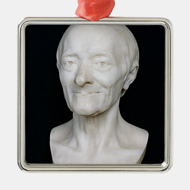 Bust of Voltaire  without his wig, 1778 Metal Ornament (Front)