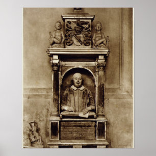 Bust of William Shakespeare (1564-1616) and inscri Poster