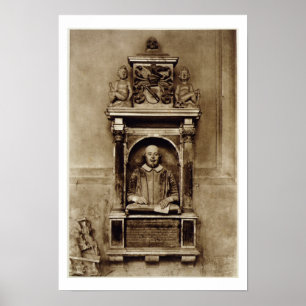 Bust of William Shakespeare (1564-1616) and inscri Poster
