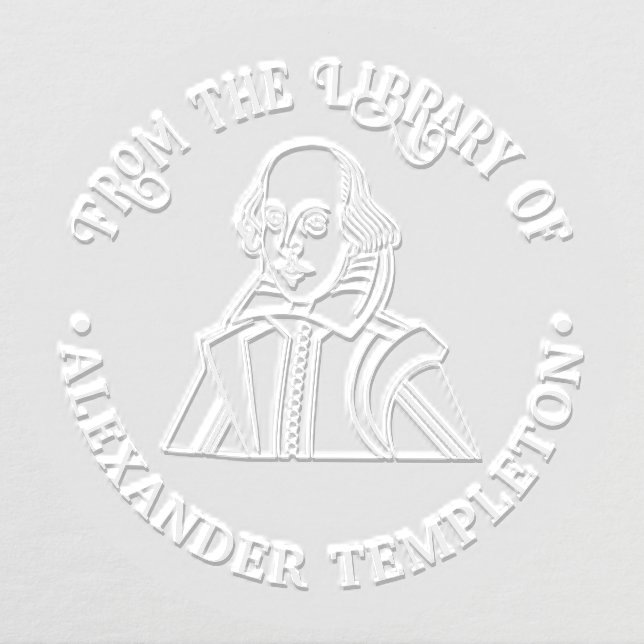 Bust of William Shakespeare Library Book Name Embosser (Design)