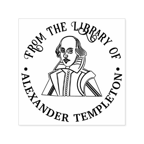 Bust of William Shakespeare Library Book Name Self_inking Stamp