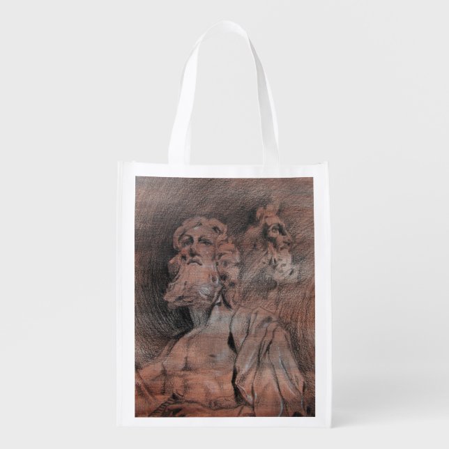 Bust Statue Grocery Bag (Front)
