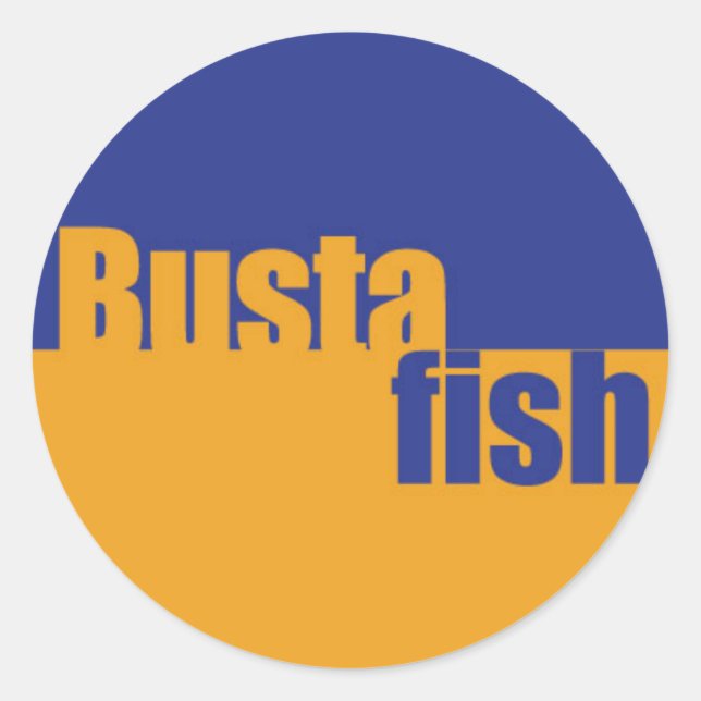 bustafish circle logo classic round sticker (Front)