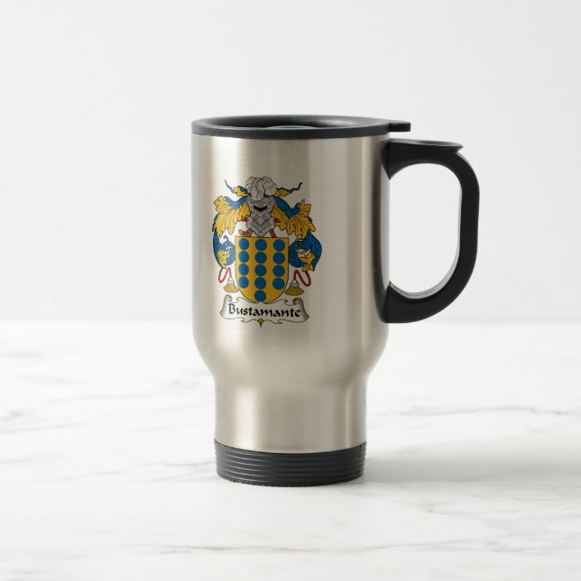 Bustamante Family Crest Travel Mug (Right)