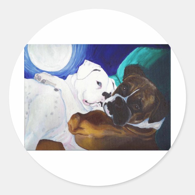 Busted Boxers Classic Round Sticker (Front)