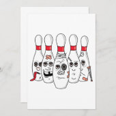 busted up injured bowling pins cartoon (Front/Back)