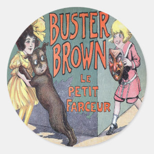 Buster Brown Classic Round Sticker