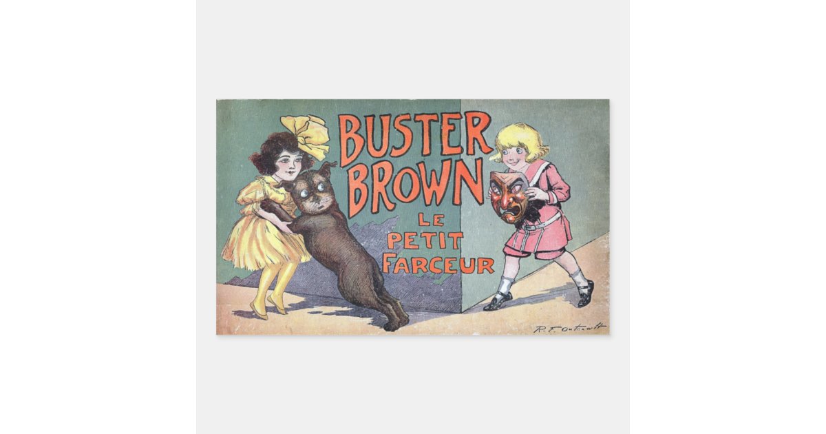 Buster Brown Rectangular Sticker | Zazzle