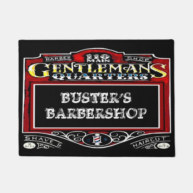 Busters Barbershop Personalize Doormat (Front)