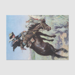 “Busting a Bronco” by W Herbert Dunton Tissue Paper