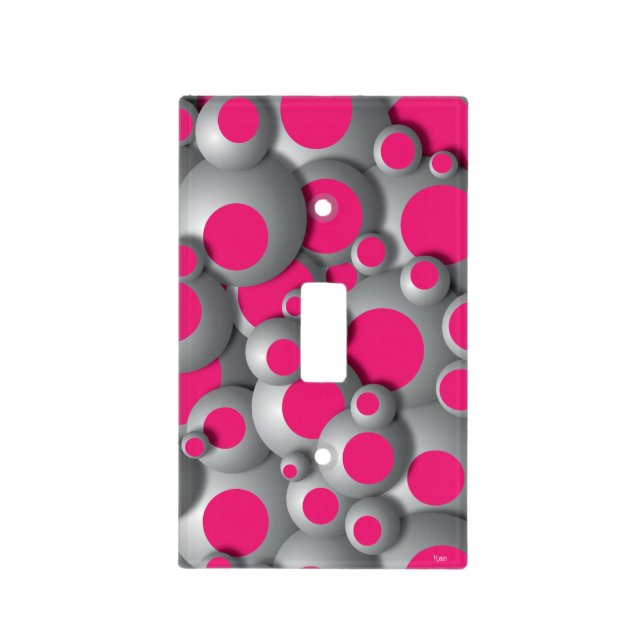 Bustling Bubbles Hot Pink Light Switch Cover (Front)