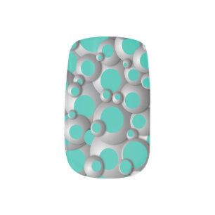 Bustling Bubbles Teal Minx Nail Art