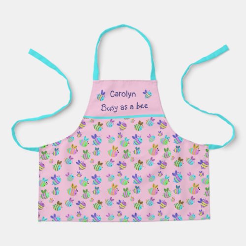 Busy as a bee cute baby bees personalized girls apron
