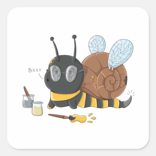 Busy as a Bee Snail Sticker
