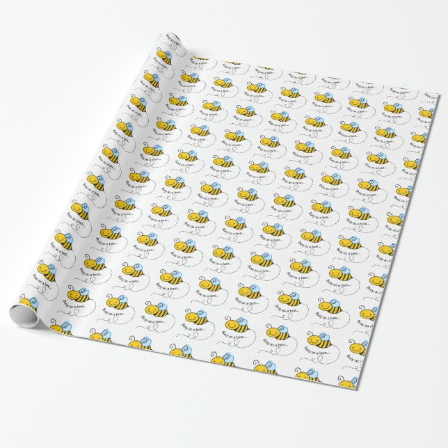 Busy as a  bee wrapping paper (Unrolled)