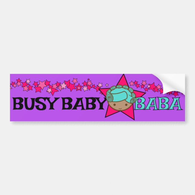 BUSY BABY BABA bumper sticker (Front)