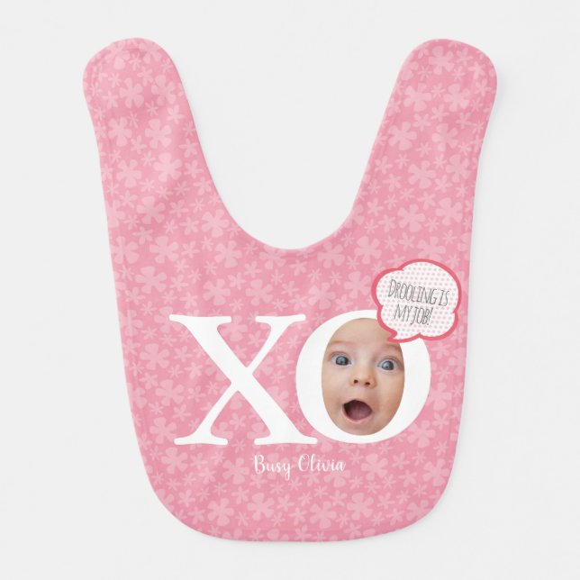Busy baby Funny  personalized Baby gift Pink Bibs (Front)