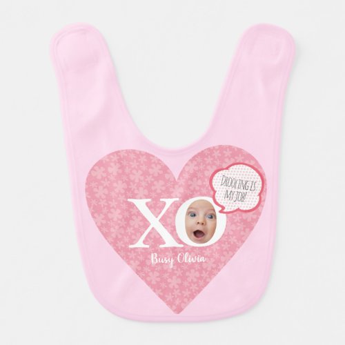 Busy baby Funny  personalized Baby gift Pink Bibs