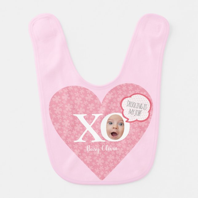Busy baby Funny  personalized Baby gift Pink Bibs (Front)