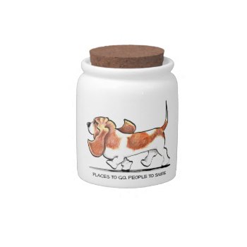 Busy Basset Hound Candy Jar by offleashart at Zazzle