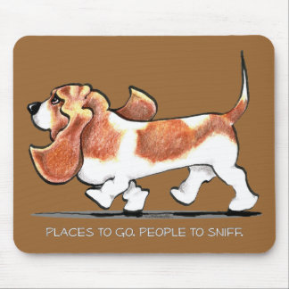 Busy Basset Hound Mouse Pad